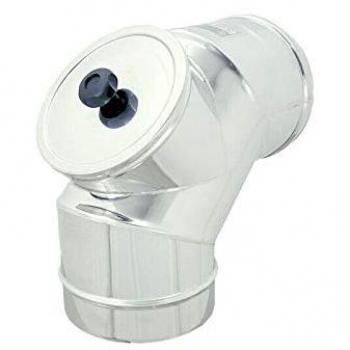 Gomito Curva 160 mm in Inox AISI 304 – Tappo di Ispezione