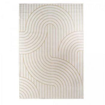 Alfombra de Exterior 200x290 Kilim Amarillo y Crema