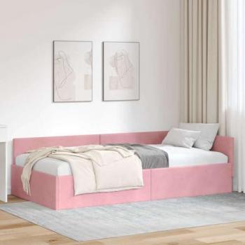 Cornice angolare letto in metallo, testa rosa, dimensione 90x190