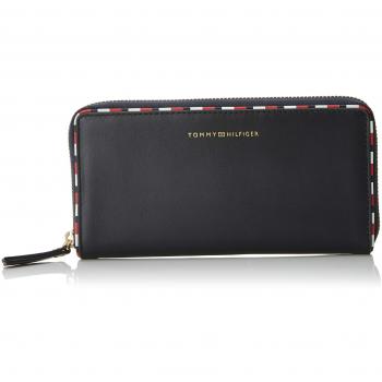 Tommy Hilfiger Damen Classic Leather Large Za Wlt Geldbörse, Blau