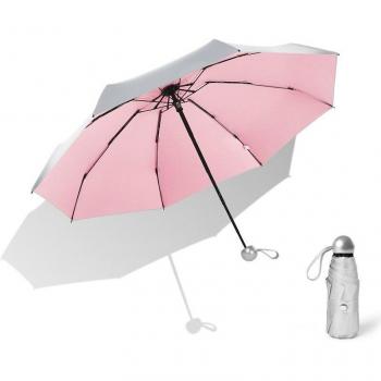 Sombrilla Plegable de Protección Solar para Niñas, Parasol 5 Etapas, 8 Costillas, Colores Azul, Amarillo, Negro y Blanco