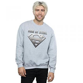 Men’s DC Comics “Man of Steel” Shield Sweatshirt – Grey