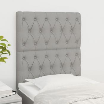 Kopfteil Set 2 Stück Hellgrau 80x7x78/88 cm Stoff