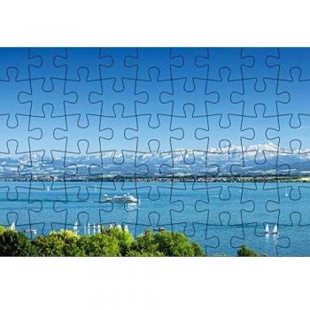 Puzzlepostkarte Bodensee 2: Motiv See mit Schiff
