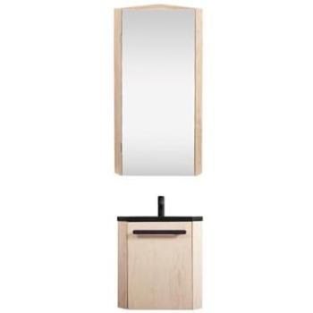 Lave-mains Angle avec Armoire Décorative et Robinet