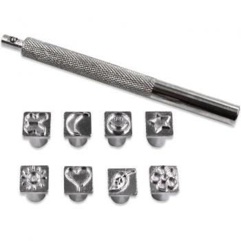8-teiliges Set für Lederstempel und Drucktechnik