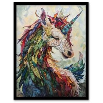 Bright Feathered Unicorn Artwork