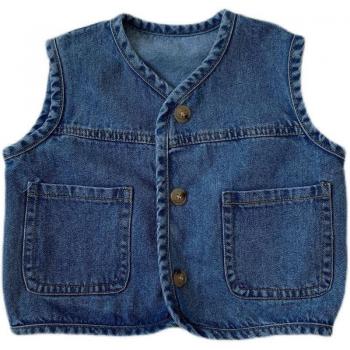 Gilet sans manches décontracté en denim