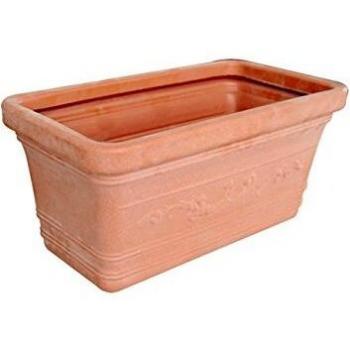 Vaso Rettangolare Maxi Festonato Bianco 80x40x35 cm