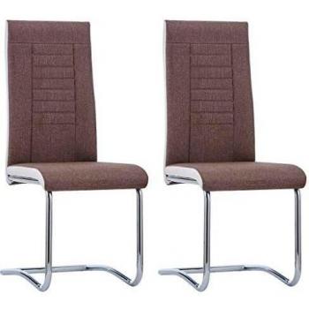 Coulisses de salon marron tissu, pack 2 – vidaXL