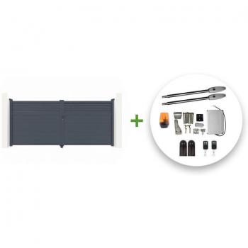 Casanoov CARPATIA Portail battant électrique 3 m x 1,60 m + moteur TANKER B250 – Gris anthracite