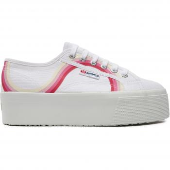 Superga S4128TW 2790 bianco, scarpa sport round stripes