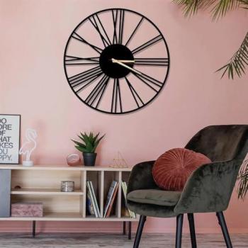 Horloge Métal Ronde Noir – Élégance Minimaliste 50 cm