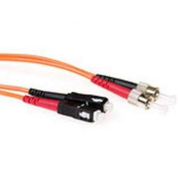 ACT 0.5m LSZH OM2 Multimode Fiber Patch Cable Duplex (SC/ST)