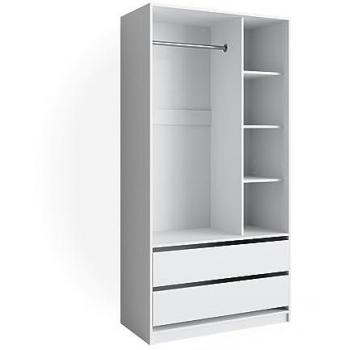 Vicco Kinderkleiderschrank Elmo, Weiß, 100 x 200 cm mit 2 Schubladen