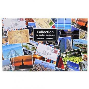 Exacompta 96116E Querformat Sammelalbum für 400 Postkarten in bunten Hüllen