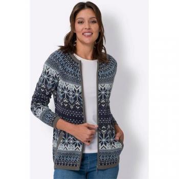 Gemusterte Strickjacke CLASSIC BASICS, Damen 48
