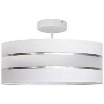 Helam Helen Plafoniera Cilindrica 40cm Bianca e Argento