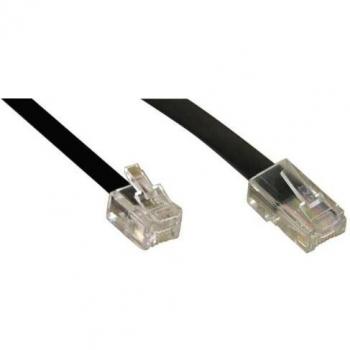 M Inline Modularkabel RJ45 Stecker > RJ12 Stecker 6adrig 1:1 flach schwarz