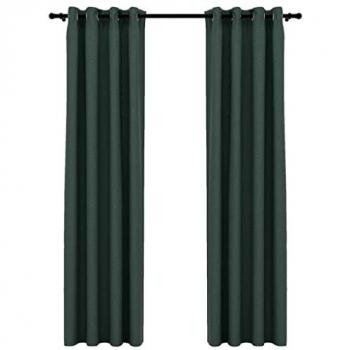 VidaXL Cortinas Opacas Look Lino 2 Piezas 140x225 cm Color Verde