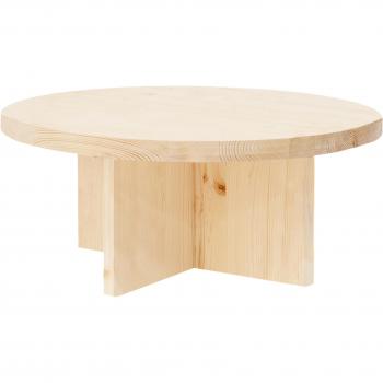 Table Basse en Bois de Sapin Naturel Ø60x33,2cm