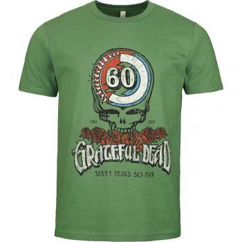 Men’s Green Stealie Roses 60th Grateful Dead T‑Shirt – All Sizes