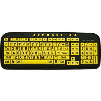 Ergoguys Ezsee Keyboard with Large Print Yellow Keys for Low Vision