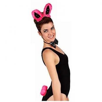 Set di accessori coniglietto fucsia e nero (3 pezzi)