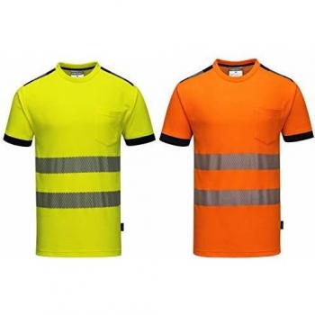 T-Shirt Haute Visibilité Pw3 Portwest T181 Noir et Jaune Taille L
