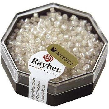 Miyuki Delica 2 mm opale blanc transparent arc-en-ciel