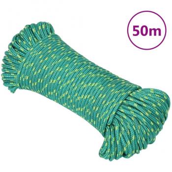 Corde de bateau 50 m 4 mm verte en polypropylène