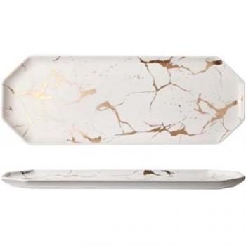 Ceramic Gold Inlay Marble Plate Set