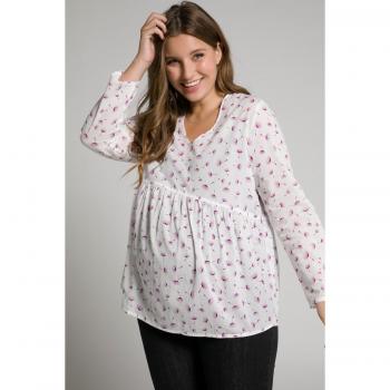 Plus Size Bellieva Eco Cotton A-Line Blouse for Women, White, Size 46/48