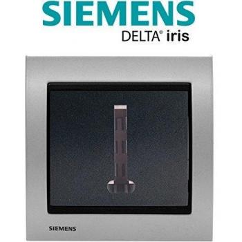 Prise Téléphone Delta Iris avec Plaque Métal Alu Silver en Gris Anthracite