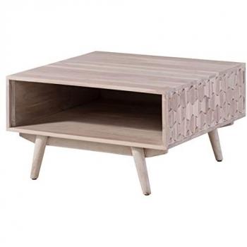 Ensemble de table basse en acacia laqué blanc MOSAYK numéro 216