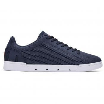 SWIMS Men's Breeze Tennis Knit Sneaker, Navy/White