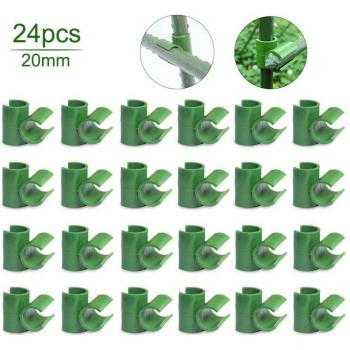 24Pcs Adjustable Cross Clips for Fruit Cage Support (Plastic, Diameter 8-20mm)
