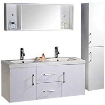Malibu Badezimmer-Set 120 cm in Weiß mit Säule