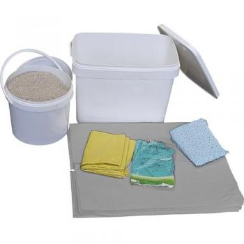 Eurokraft Leckageschutzbox mit Vliesen und Granulat
