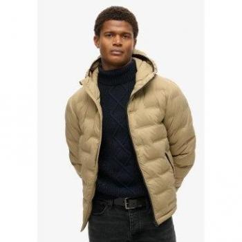 Superdry Sand Brown Puffer Coat for Men 3XL