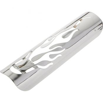 9'' Motorcycle Chrome Flame Exhaust Muffler Pipe Heat Shield Cover