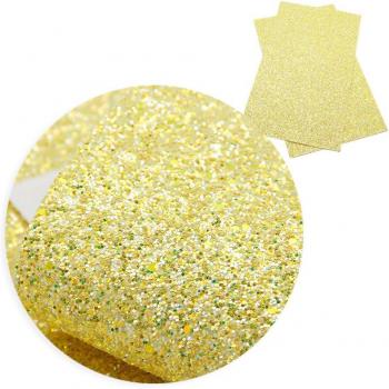 Coupe de cuir synthétique à paillettes 20x34 cm – Kit artisanal boucle d'oreille (1Yc6114)