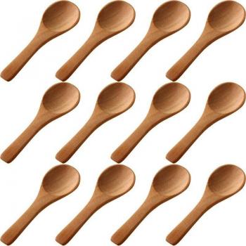 50 Stück Mini Holz Teelöffel für Küche