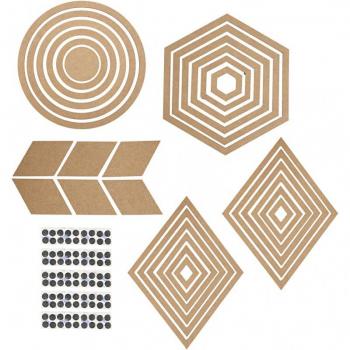 Éléments décoratifs muraux, H: 5,5-29,5 cm, 10 sets/1 paquet