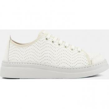 Zapatillas de piel lisas para mujer con plataforma Camper, ecológicas y resistentes, color blanco