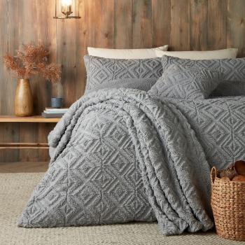 Fusion Romo Grey Fleece and Sherpa Throw 130cm x 180cm
