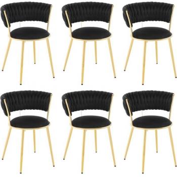 Système de Chaises Woltu Noir Velvet – Pack 6