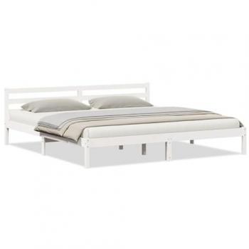 Cadre de lit vitaXL blanc 215,5 × 205,5 × 69,5 cm bois de pin massif