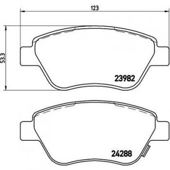 BREMBO P 59 051X Scheibenbrems-Belagsatz für Vorderachsen