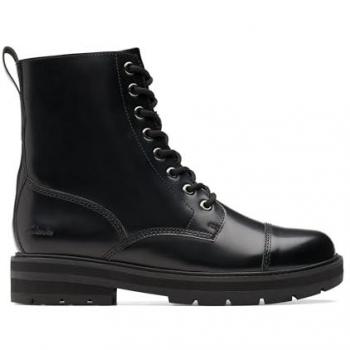 Clarks Girls Leather Ankle Boots Black Size 4 UK